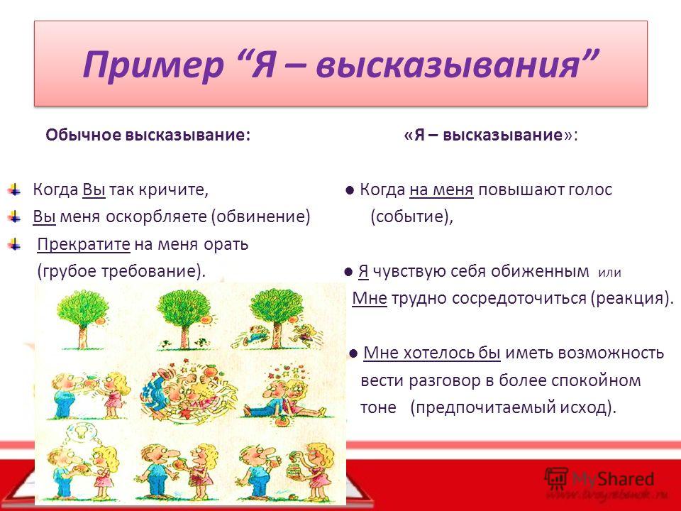 Техника «я-высказывание»: в чем ее суть и примеры ее применения