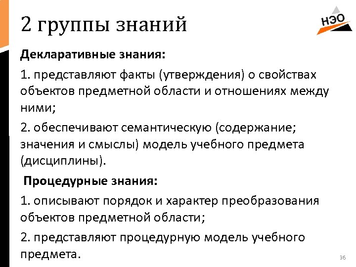 Я знаю как процедурные знания примеры. декларативные знания это