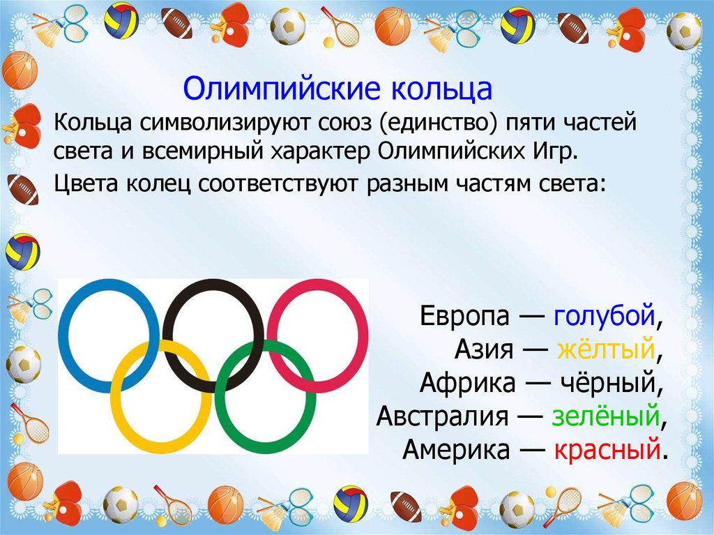Что означают олимпийские кольца?