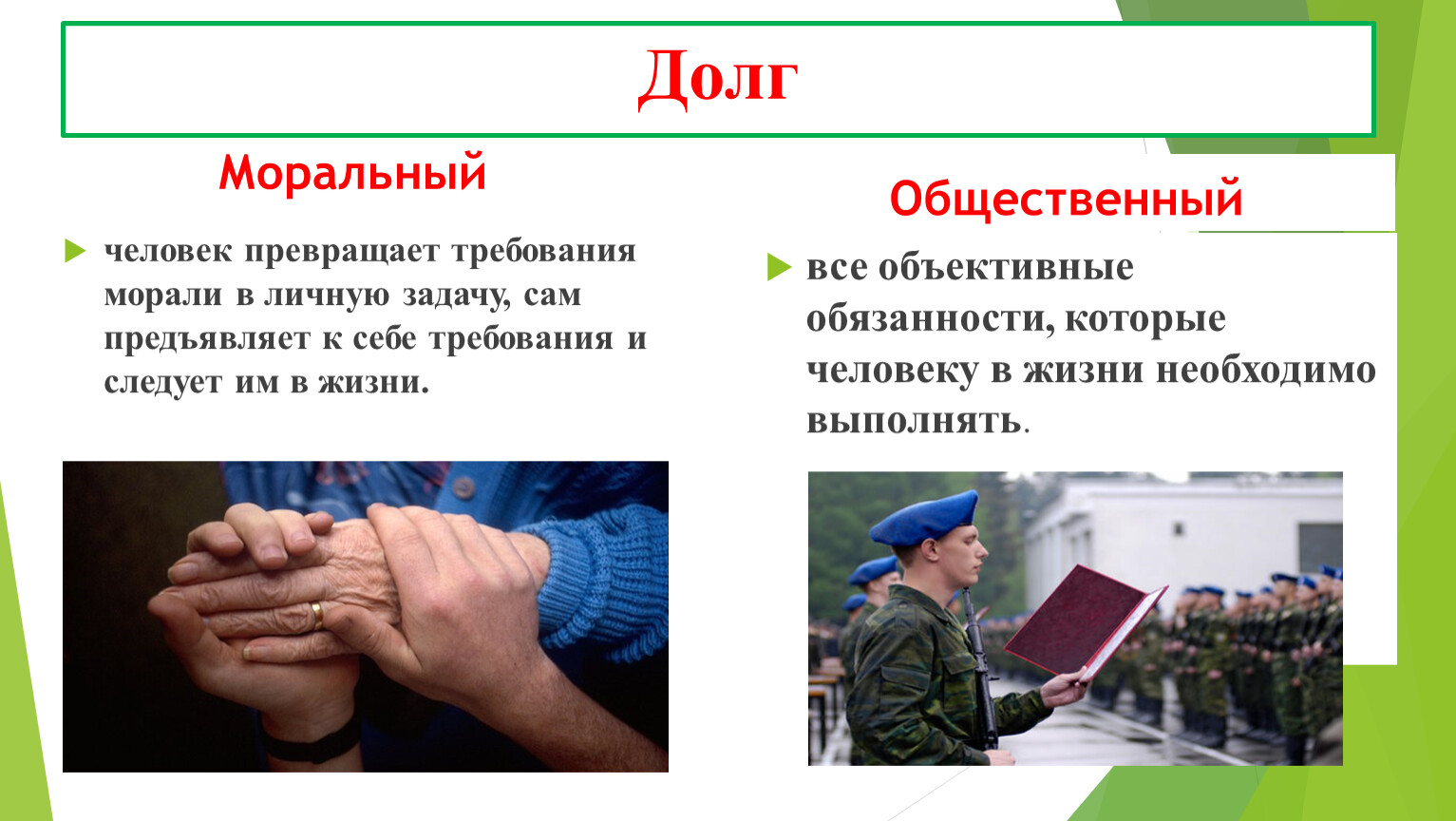 Что значит по зову долга