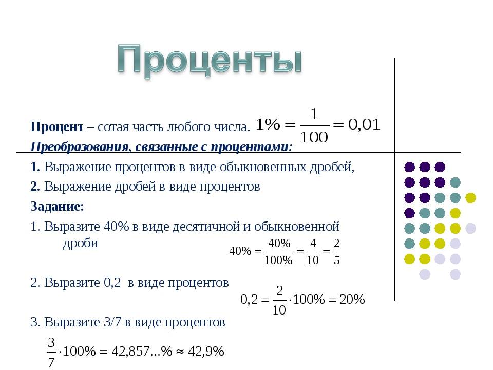 Алгебра 7 класс. повторение. доля, часть, процент