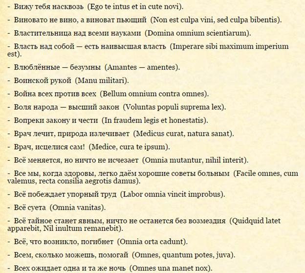 Фразы и цитаты на латыни, известные фразы с переводом