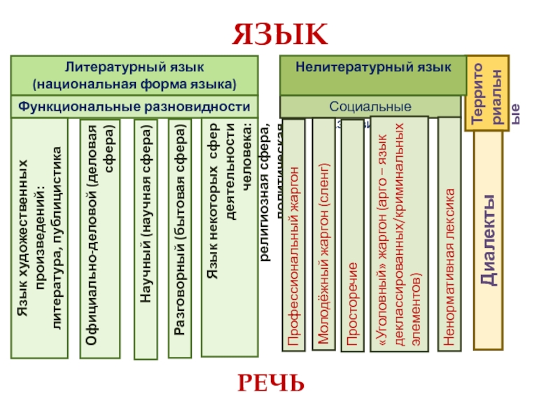 Тенденции к общенародности как основные признаки национального литературного языка