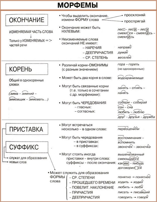 Какие морфемы выделяются в слове: основные положения и примеры